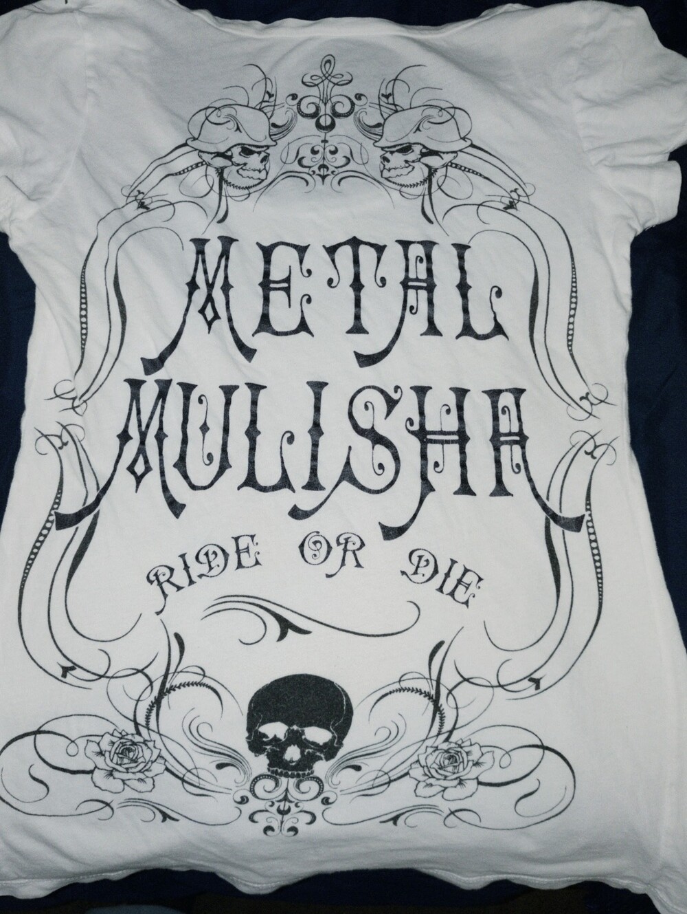 Metal Mulisha White Short Sleeve "Ride Or Die" Tee Hard To Find